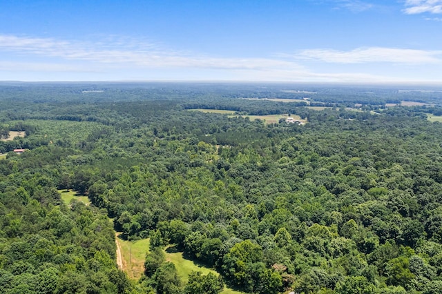 bird's eye view with a view of trees