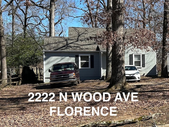 view of front of house with roof with shingles