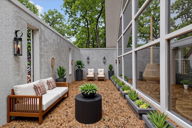  - fenced backyard with outdoor lounge area