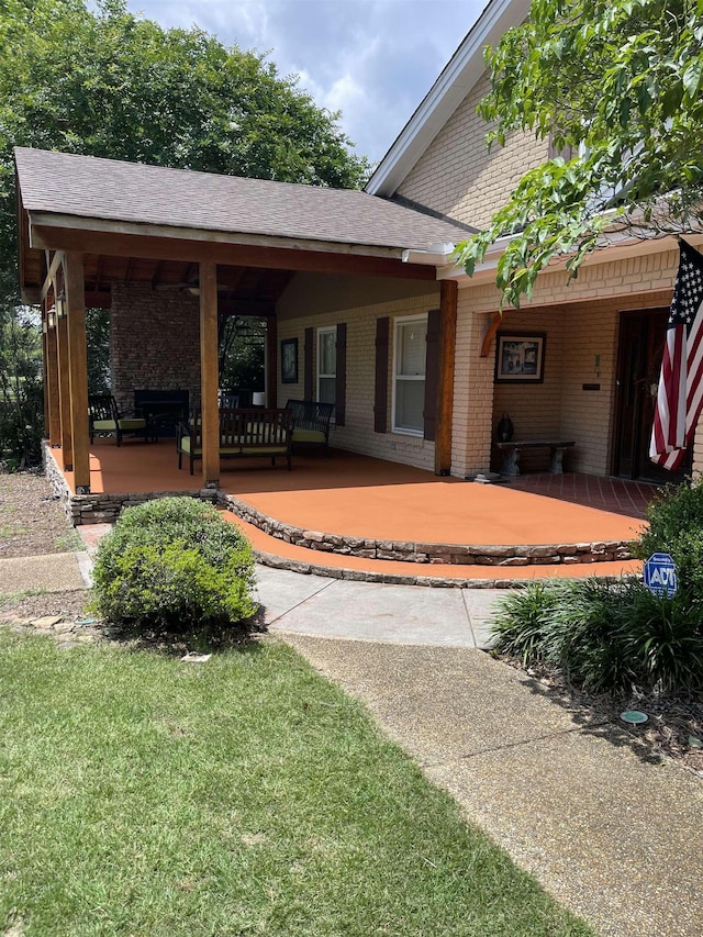 view of patio / terrace featuring covered porch