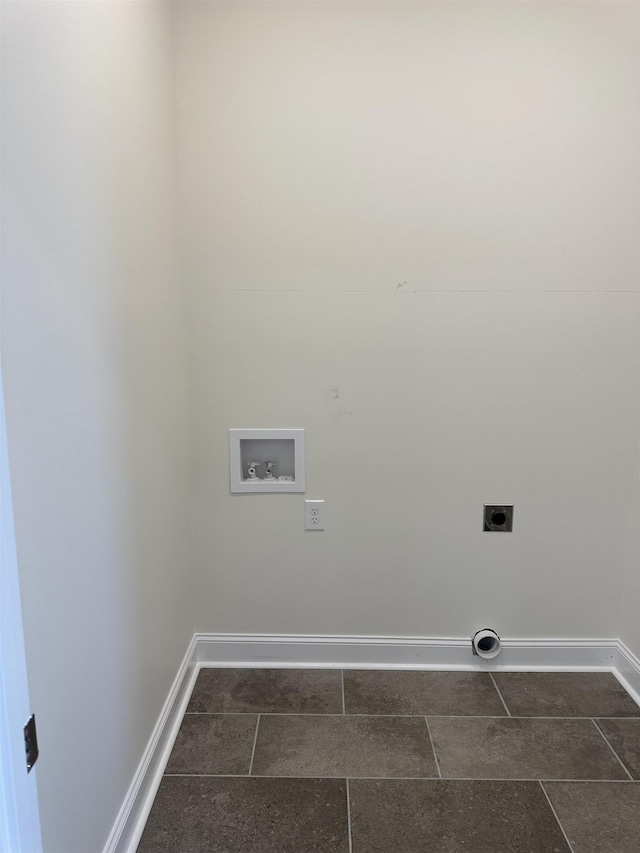 clothes washing area featuring hookup for an electric dryer and washer hookup