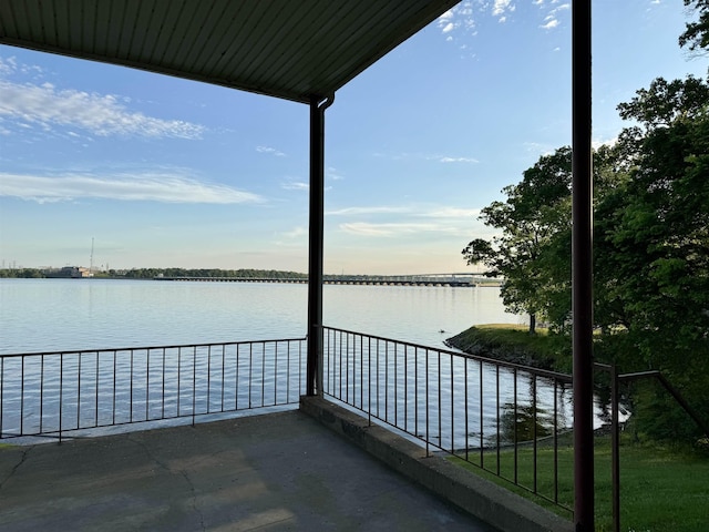 balcony with a water view