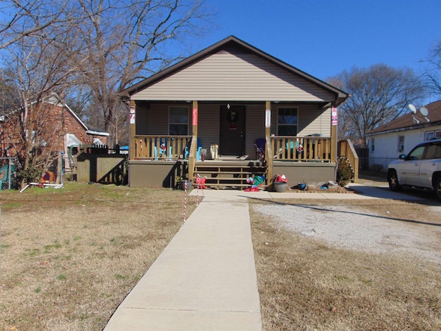 bungalow featuring a porch