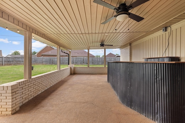  - view of patio with a ceiling fan