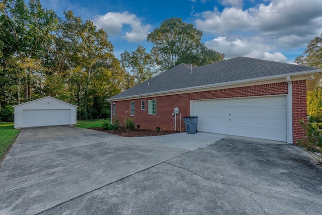 view of home's exterior with a garage