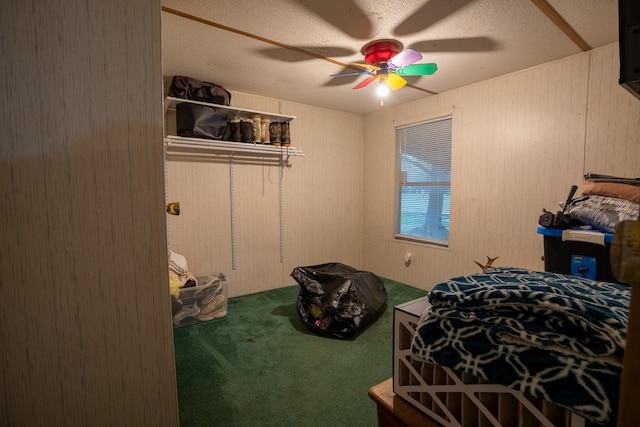 bedroom featuring carpet flooring and ceiling fan