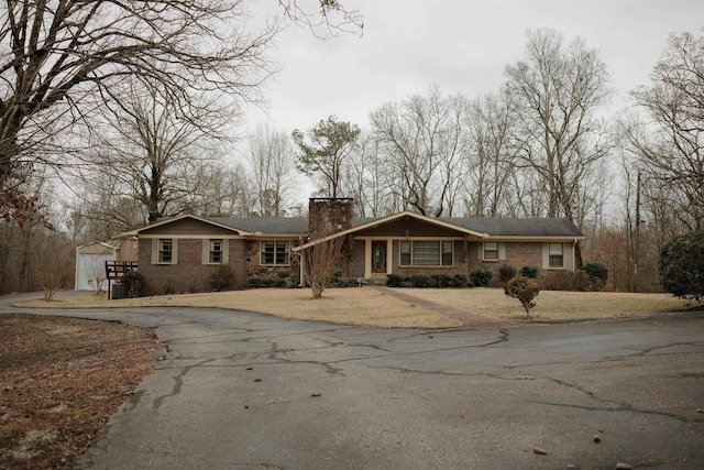 view of single story home