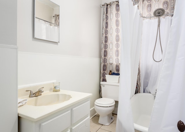  - bathroom featuring vanity and tile patterned floors