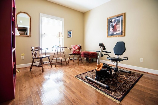  - home office with wood finished floors and baseboards