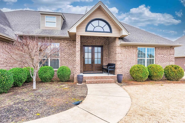 property entrance with french doors