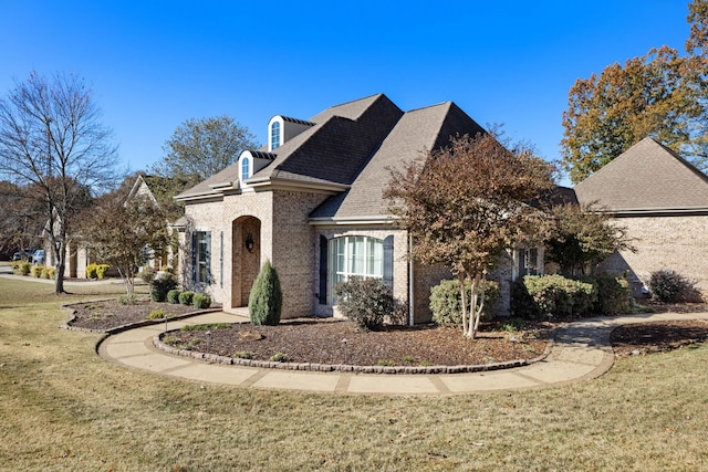 view of front facade featuring a front yard