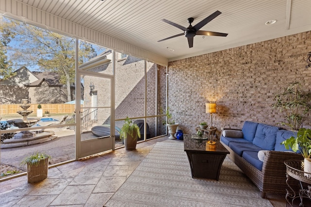 exterior space with an outdoor hangout area