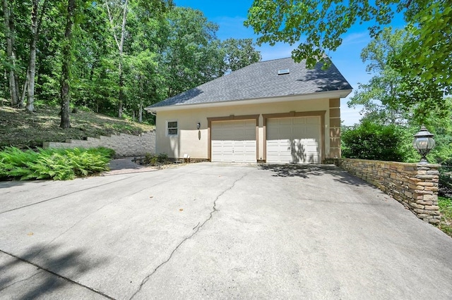 view of garage