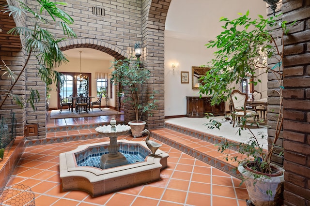 view of terrace featuring french doors