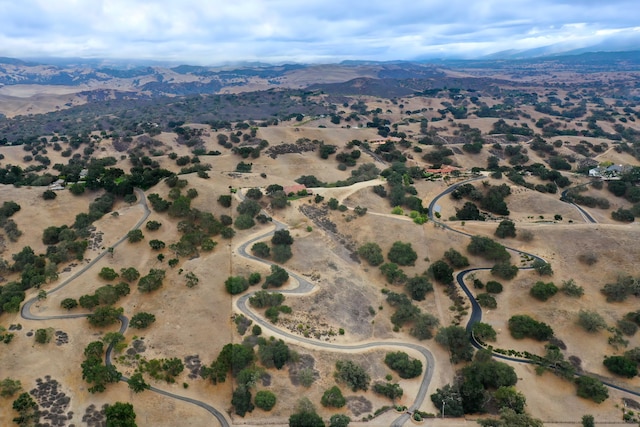 aerial view featuring a mountain view