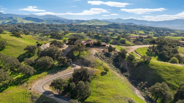 aerial view featuring a mountain view