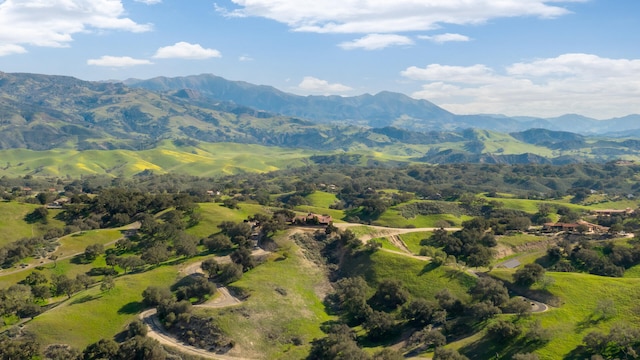 aerial view featuring a mountain view