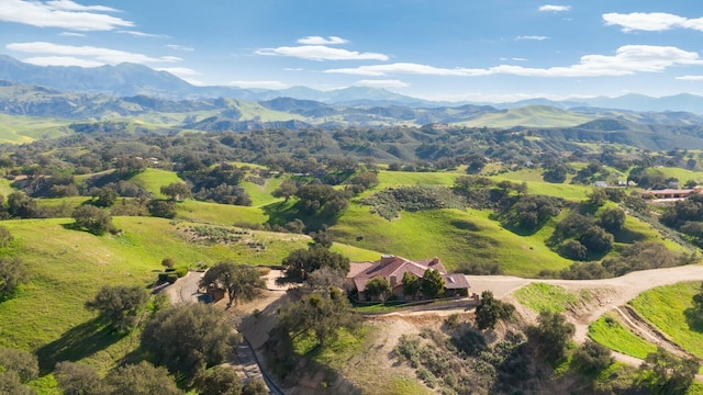 aerial view featuring a mountain view