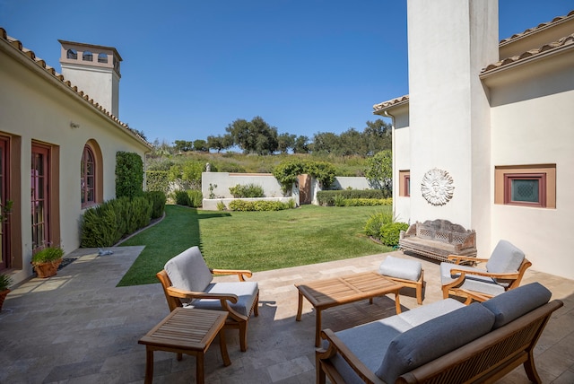 view of patio / terrace featuring an outdoor living space