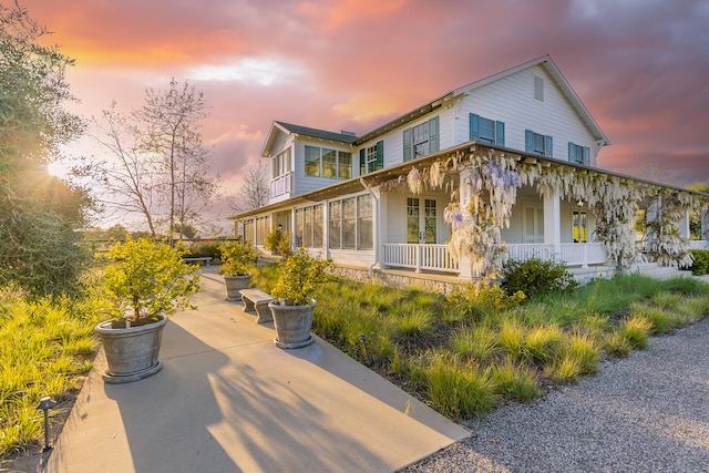 exterior space with a porch