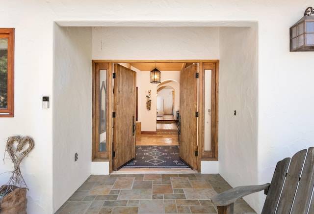 entrance to property with french doors