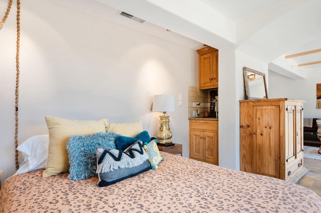 bedroom with light wood-type flooring