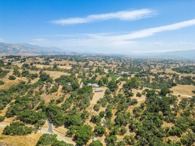 drone / aerial view with a mountain view