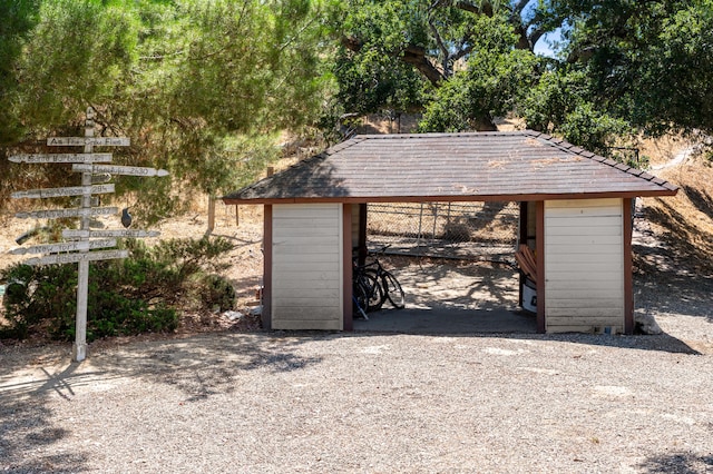 view of garage