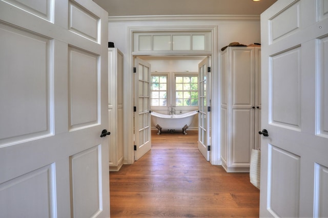 hallway featuring light hardwood / wood-style floors