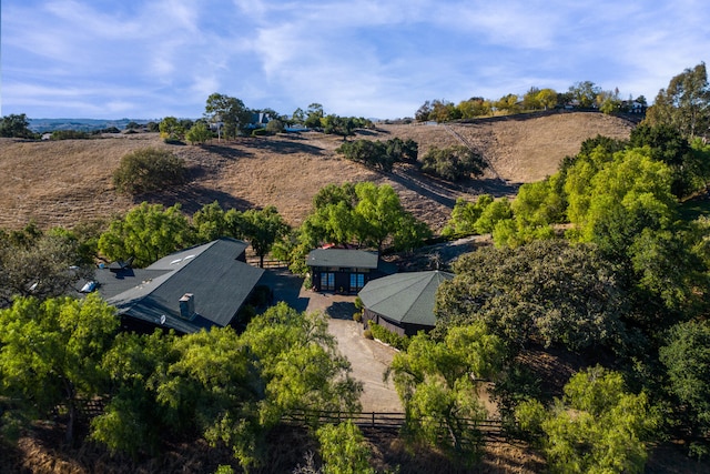 aerial view with a rural view