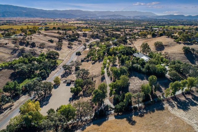 aerial view with a mountain view