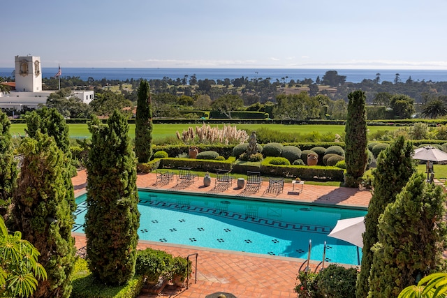 view of pool featuring a patio area