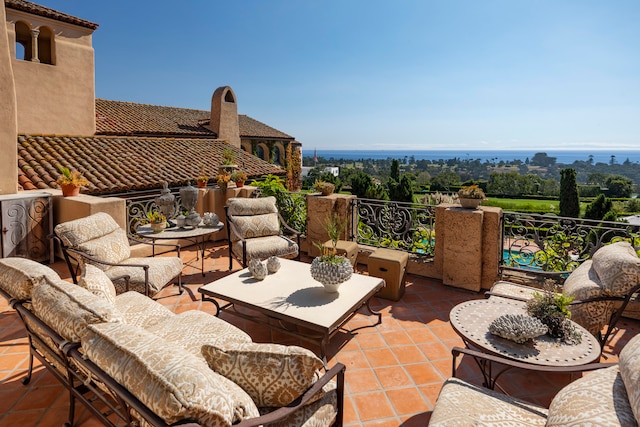 view of patio / terrace featuring a balcony