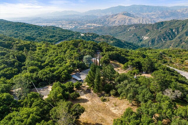 bird's eye view with a mountain view