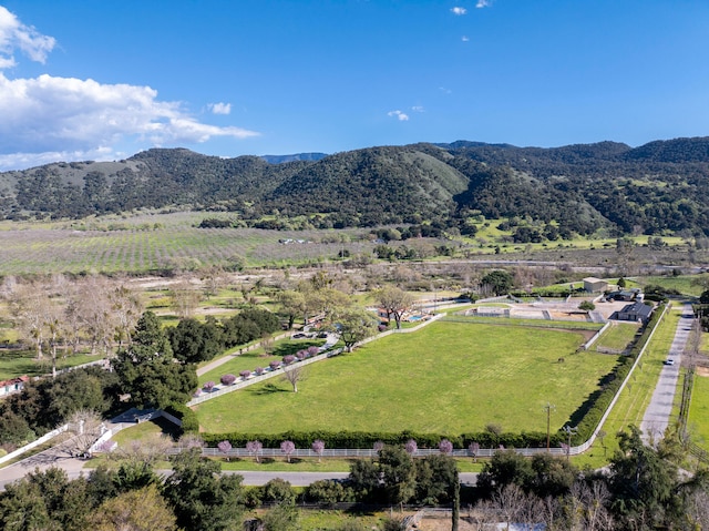 aerial view featuring a mountain view