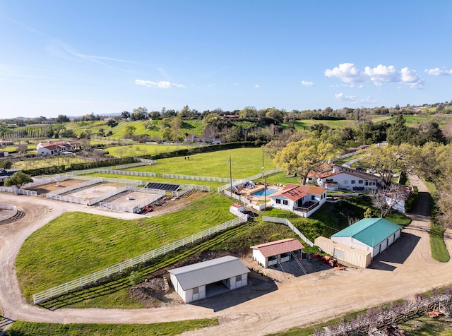 bird's eye view featuring a rural view