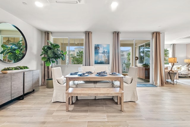 dining space with a wealth of natural light