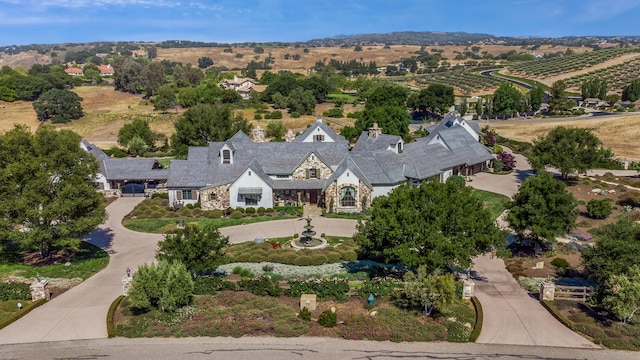 aerial view with a rural view