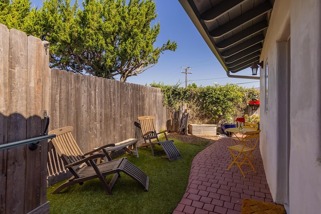 view of yard featuring a patio area