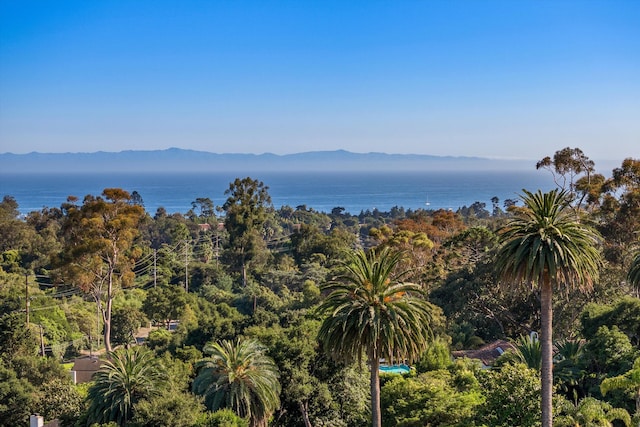 water view with a mountain view