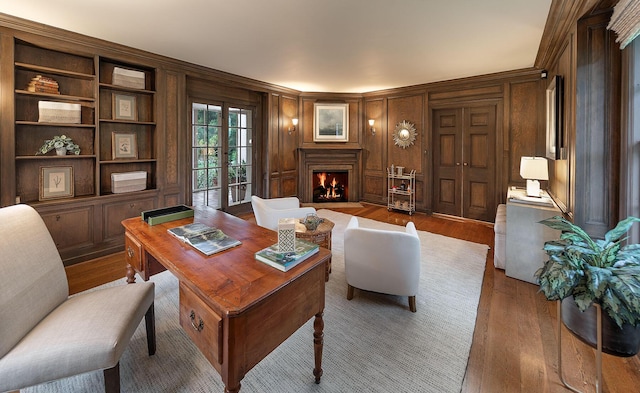 home office featuring hardwood / wood-style flooring