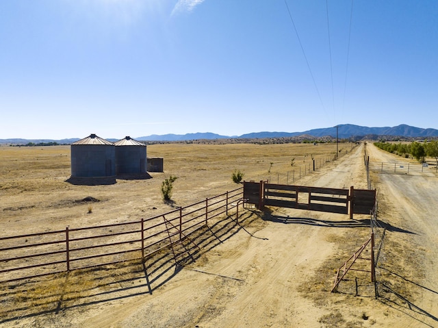 2011 Foothill Rd, New Cuyama, CA 93214 - view of dirt / gravel driveway with a view of countryside and a mountain view