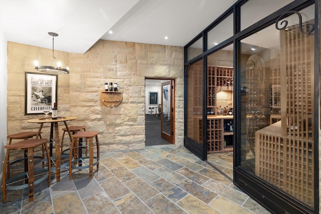 view of wine room