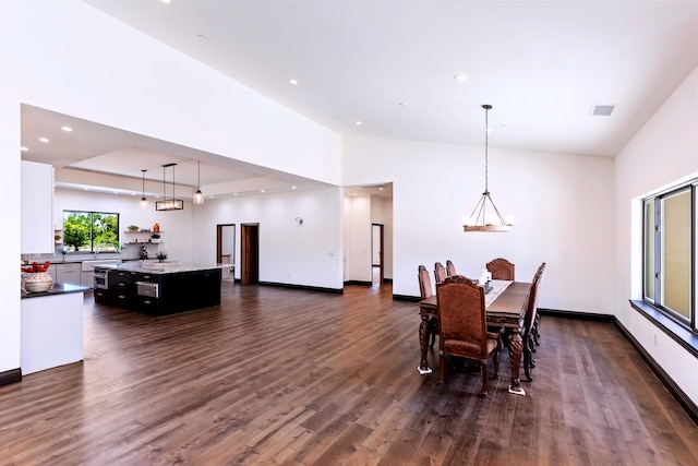 dining room with dark wood-type flooring