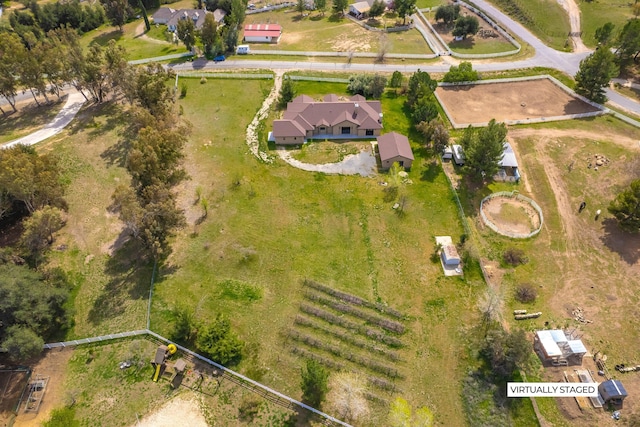 drone / aerial view featuring a rural view