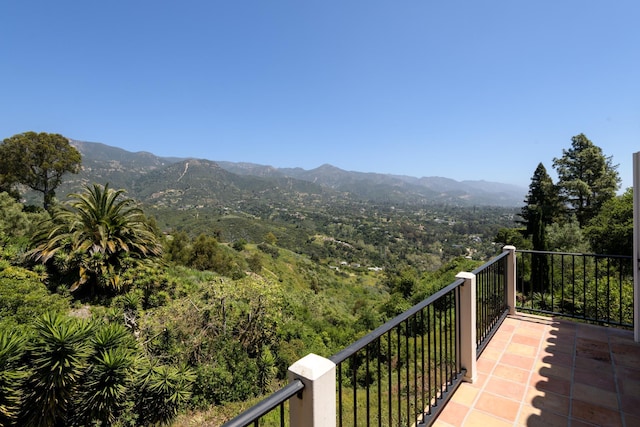 balcony with a mountain view