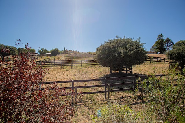 view of yard featuring a rural view