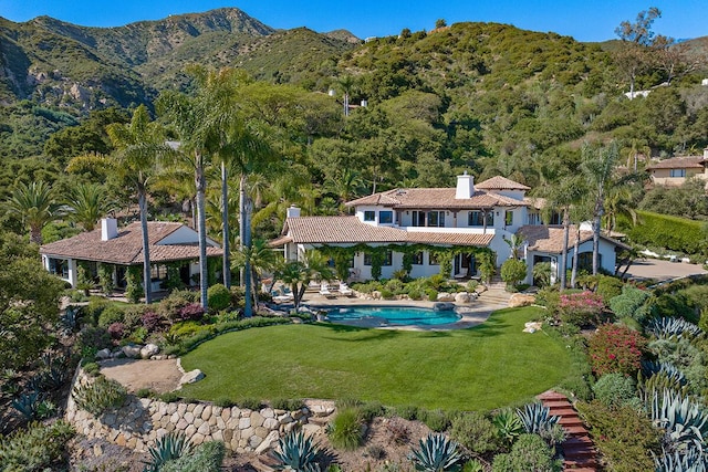 exterior space with a mountain view