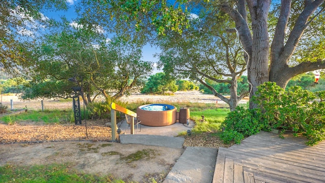 view of yard featuring a deck