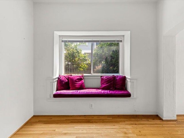 sitting room with wood finished floors